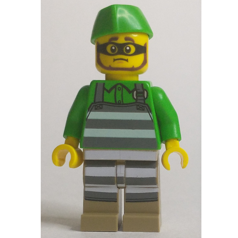Criminal, Prison Striped Apron, Bright Green Shirt and Hat - Used - $2.00