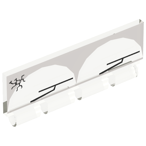 Trans-Clear Windscreen 1x4x1 1/3 with Bottom Hinge with Wipers Print - Used - $1.48