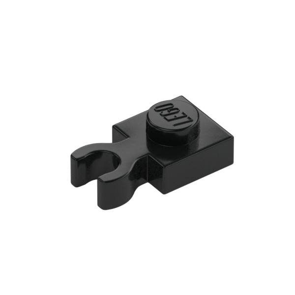 Black Plate Special 1x1 with Clip Vertical [Thick Open O Clip] - New - $0.02