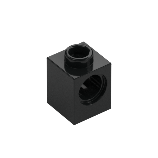 Black Technic Brick 1x1 with Pin Hole - Used - $0.05