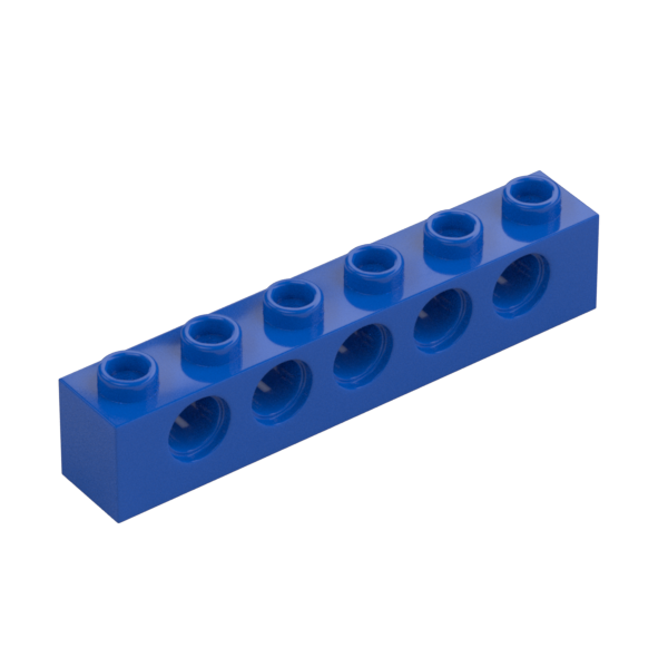 Blue Technic Brick 1x6 [5 Pin Holes] - Used - $0.07