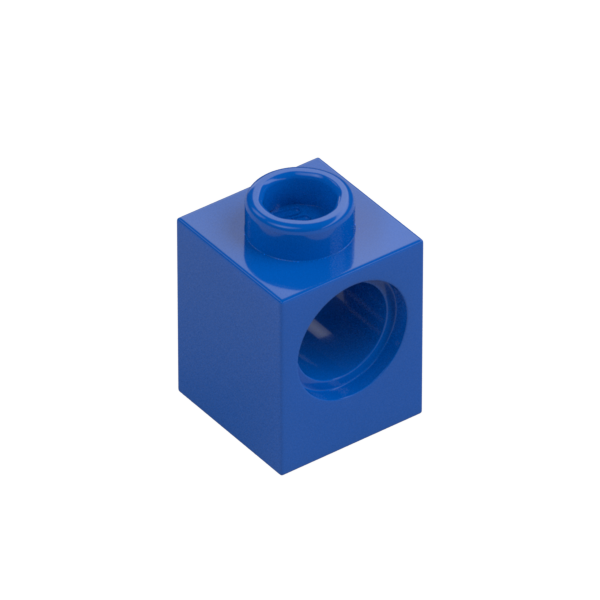 Blue Technic Brick 1x1 with Pin Hole - Used - $0.04