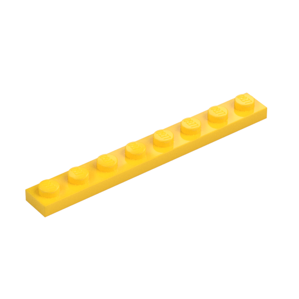 Yellow Plate 1x8 - New - $0.12