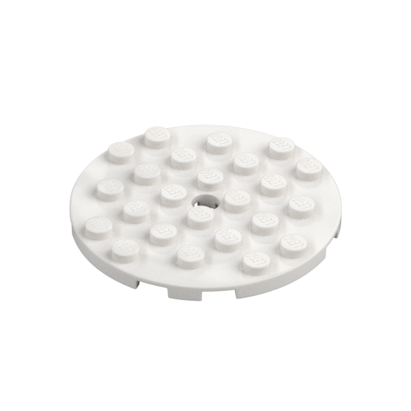 White Plate Round 6x6 with Hole - Used - $0.05
