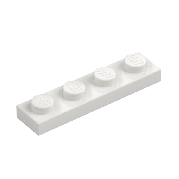 White Plate 1x4 - Used - $0.06