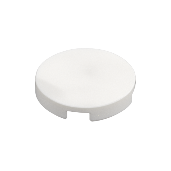 White Tile Round 2x2 with Bottom Cross - Used - $0.14