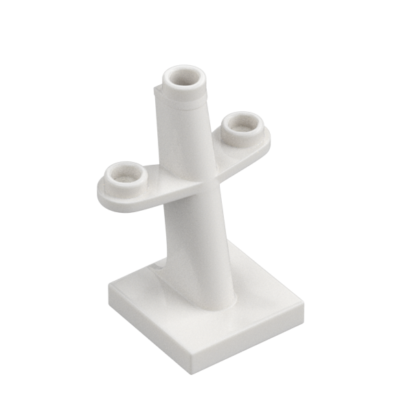 White Boat, Mast 2x2x3 Inclined with Stud on Top and Two Sides - Used - $0.14