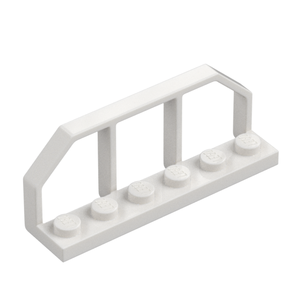 White Plate Special 1x6 with Train Wagon End Fence - Used - $0.12