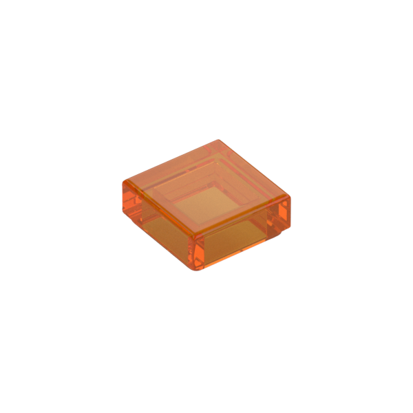 Trans-Orange Tile 1x1 with Groove - Used - $0.07