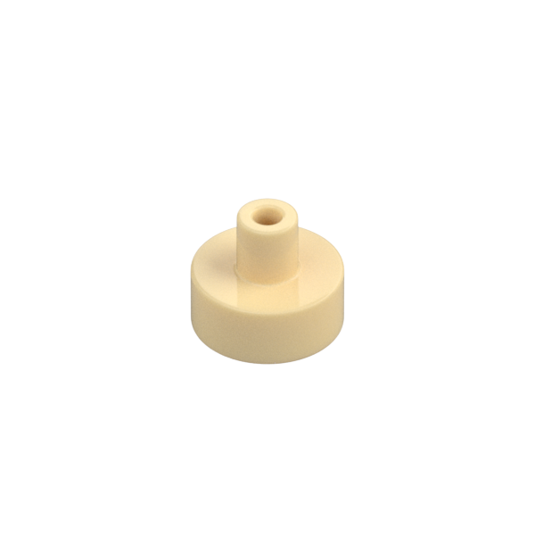 Tan Tile Round 1x1 with Hollow Bar - New - $0.16