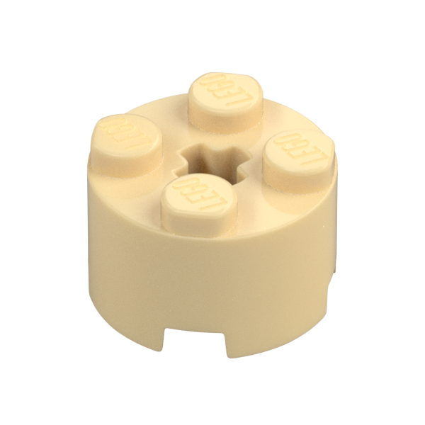 Tan Brick Round 2x2 with Axle Hole - Used - $0.04