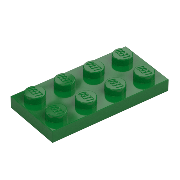 Green Plate 2x4 - New - $0.08