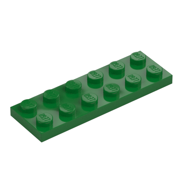 Green Plate 2x6 - Used - $0.06