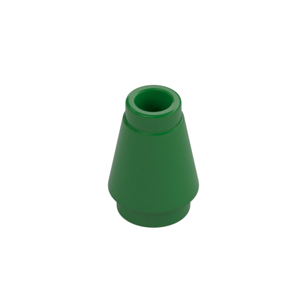 Green Cone 1x1 [Top Groove] - New - $0.02
