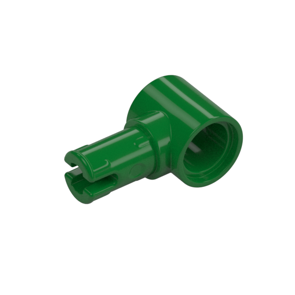 Green Technic Pin Connector Hub with 1 Pin with Friction Ridges Lengthwise [Square Holes] - New - $0.21