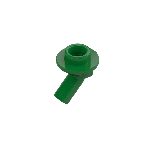 Green Bar, Angled with 1x1 Round Plate / Stud on End - New - $0.05