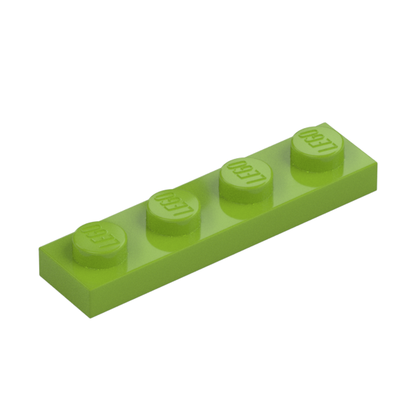 Lime Plate 1x4 - Used - $0.05
