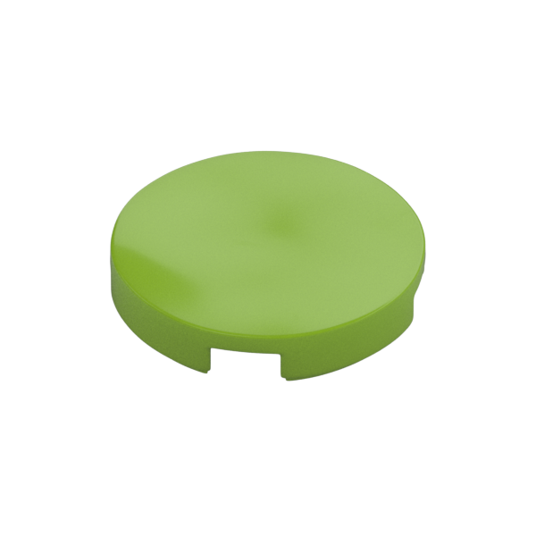 Lime Tile Round 2x2 with Bottom Cross - Used - $0.03