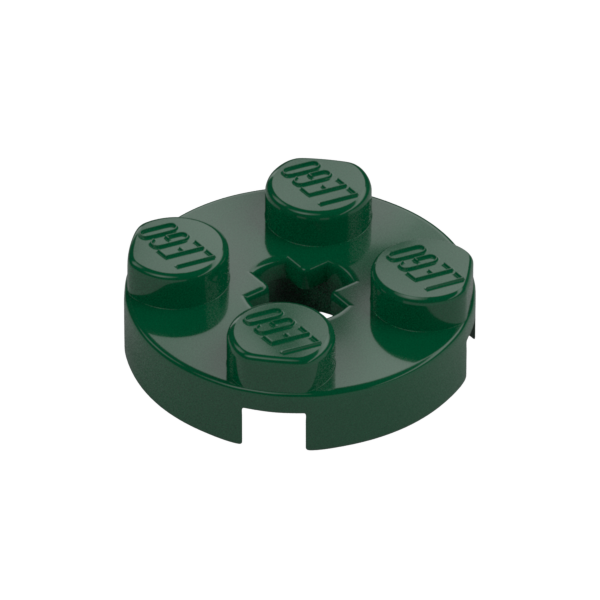 Dark Green Plate Round 2x2 with Axle Hole Type 1 (+ Opening) - Used - $0.06