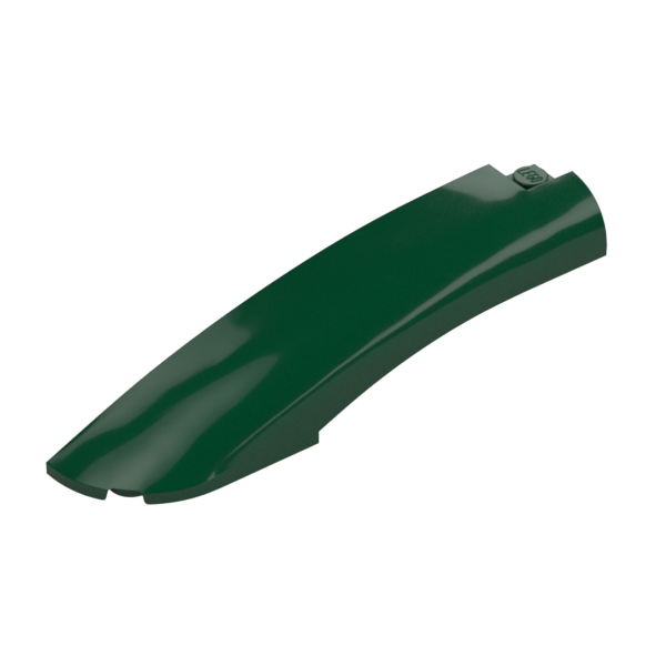 Dark Green Slope Curved 10x2x2 with Curved End Left - New - $0.41