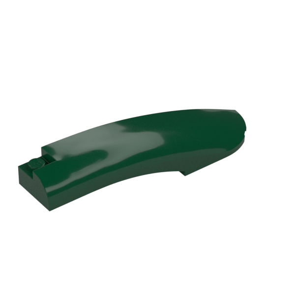 Dark Green Slope Curved 10x2x2 with Curved End Right - New - $0.41