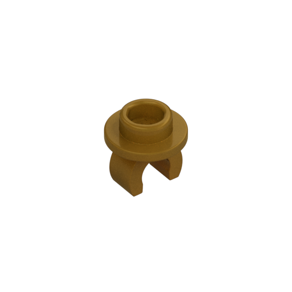 Pearl Gold Plate Round 1x1 with Hollow Stud and Underside Clip - New - $0.37