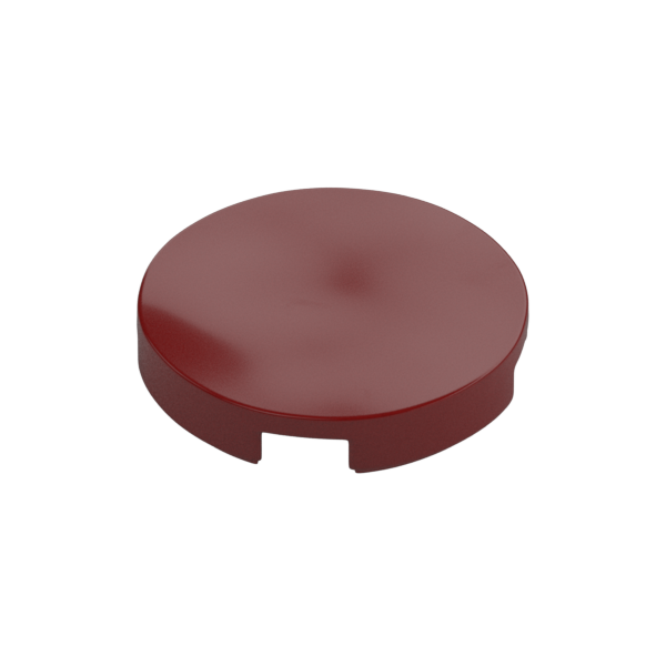 Dark Red Tile Round 2x2 with Bottom Cross - Used - $0.98