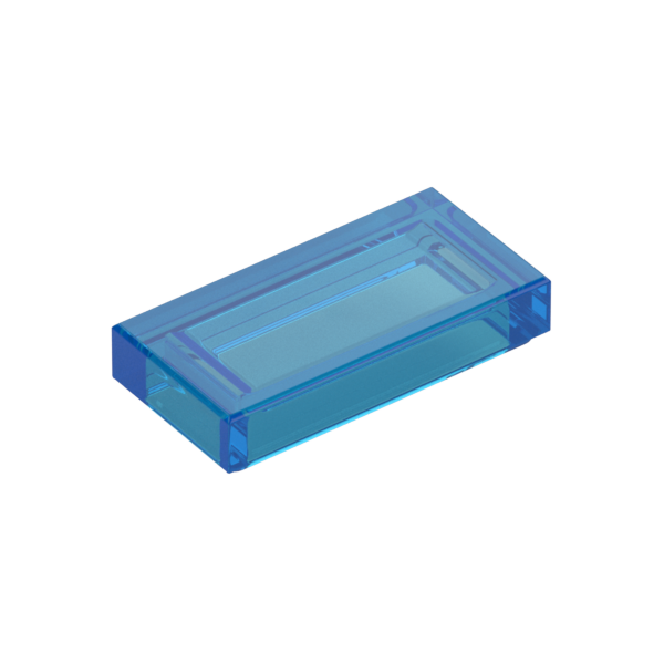 Trans-Dark Blue Tile 1x2 with Groove - Used - $0.05