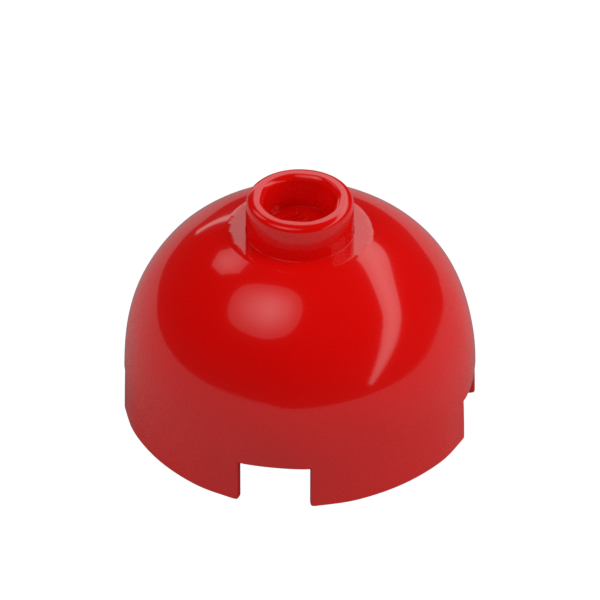 Red Brick Round 2x2 Dome Top, Blocked Open Stud, Bottom Axle Holder - Used - $0.05