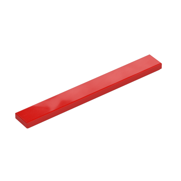Red Tile 1x8 with Groove - Used - $0.10