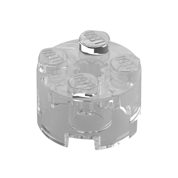 Trans-Clear Brick Round 2x2 with Axle Hole - Used - $0.12