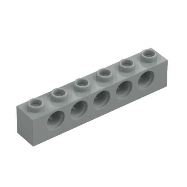Light Gray Technic Brick 1x6 [5 Pin Holes] - Used - $0.07