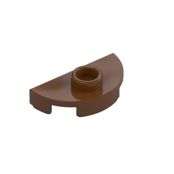 Reddish Brown Plate Round 1x2 Half Circle with Stud (Jumper) - New - $0.17