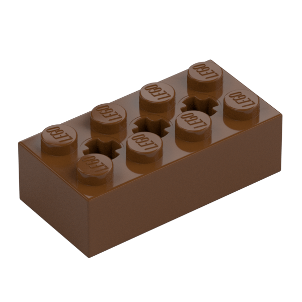 Reddish Brown Brick Special 2x4 with 3 Axle Holes - New - $0.16