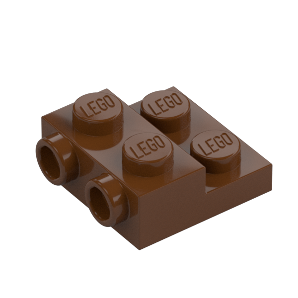 Reddish Brown Plate Special 2x2x2/3 with Two Studs On Side and Two Raised - Updated Version - New - $0.14