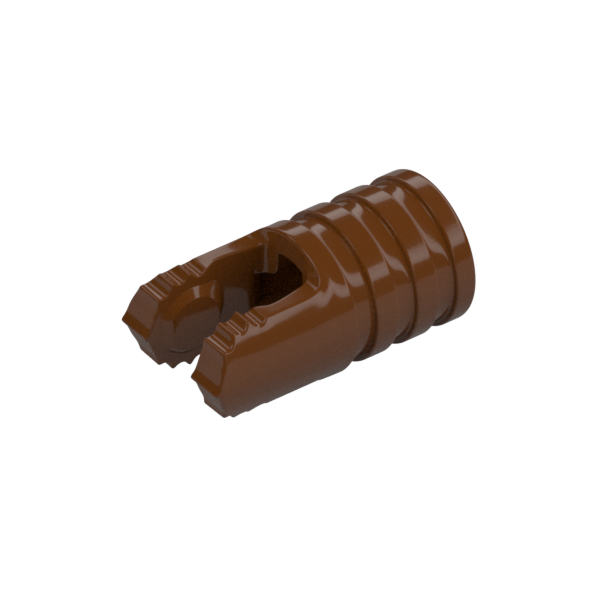 Reddish Brown Hinge Cylinder 1x2 Locking with 2 Click Fingers and Axle Hole, 7 Teeth - New - $0.09