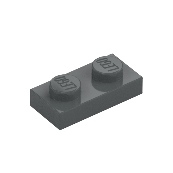 Dark Bluish Gray Plate 1x2 - New - $0.02