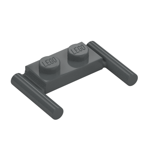 Dark Bluish Gray Plate Special 1x2 with Handles [Flat Ends / Low Attachment] - New - $0.04