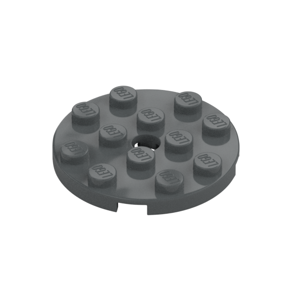Dark Bluish Gray Plate Round 4x4 with Pin Hole - New - $0.05