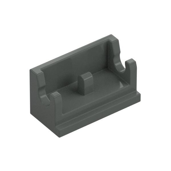 Dark Gray Hinge Brick 1x2 Base - Used - $0.08