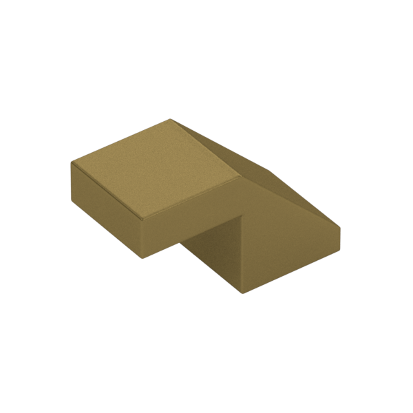 Metallic Gold Slope 45° 2x1 with 2/3 Inverted Cutout and no stud - New - $0.18